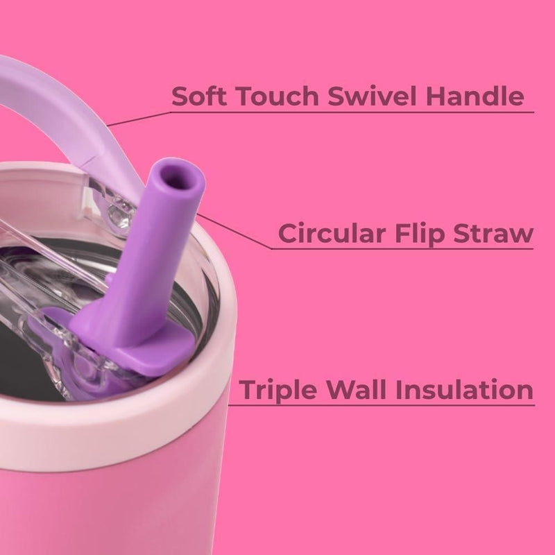 Botella de Acero Inoxidable con Popote, Aislada, a Prueba de Fugas y Diseño Ergonómico, Reutilizable y Duradera