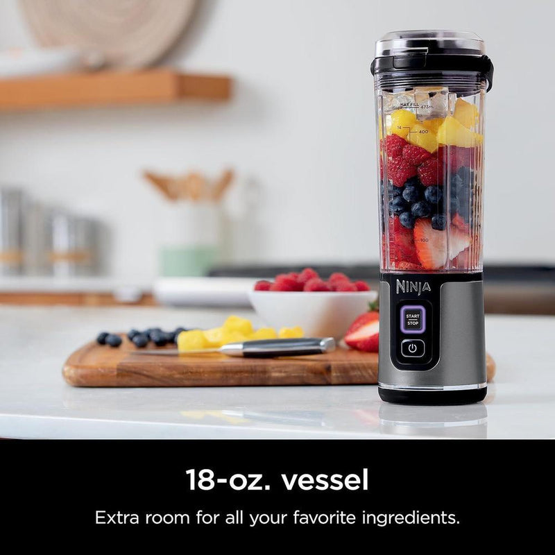 Ninja BC151BK Blast Licuadora portátil inalámbrica, personal para batidos, sin BPA, tapa a prueba de fugas, recargable USB-C