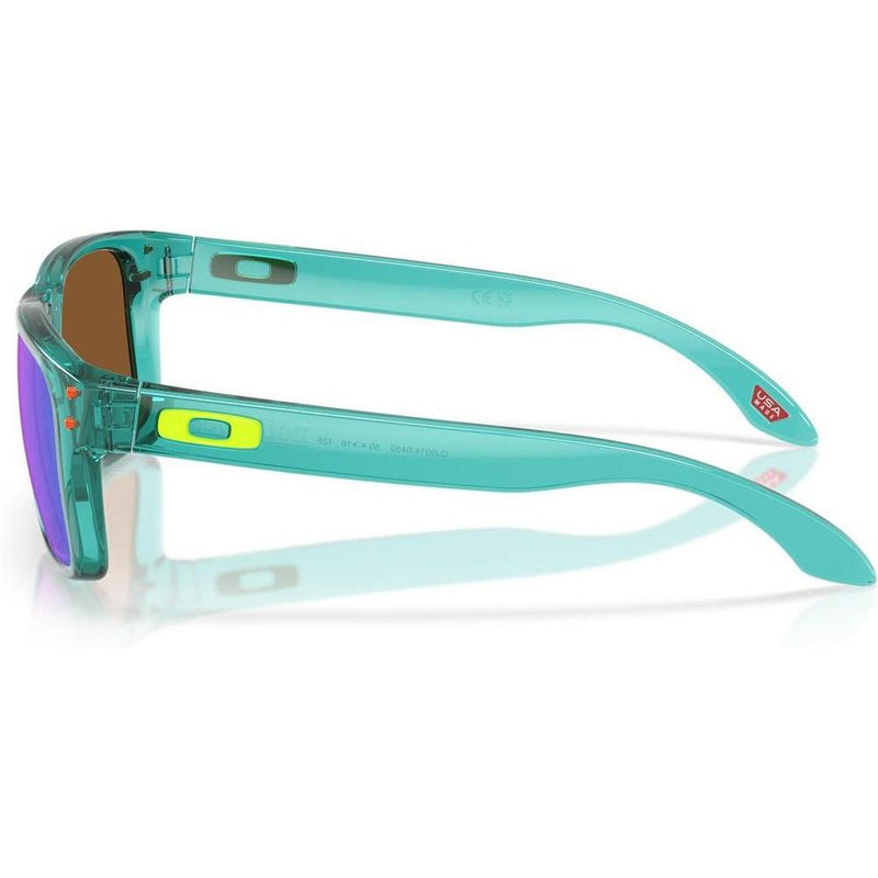 Gafas de sol Oakley Holbrook XXS para niños, diseño rectangular transparente con lentes Prizm violeta, protección UV