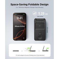 Estación de carga magnética 3 en 1 para iPhone, Apple Watch y AirPods, cargador portátil plegable para múltiples dispositivos Apple