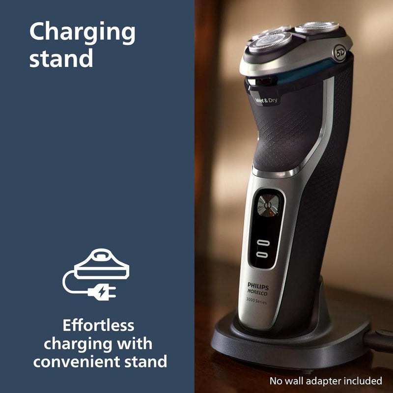 Philips Norelco Shaver 3900 Series, afeitadora eléctrica para uso húmedo y seco, con P-Cap, estuche de viaje y soporte de carga