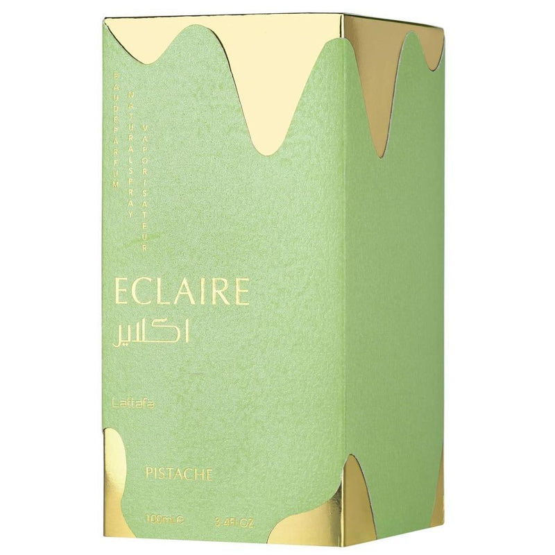 Lattafa Eclair Pistache – Eau de Parfum en Spray de Fragancia Gourmand, Cremosa y Almizclada, Duradera para Mujeres