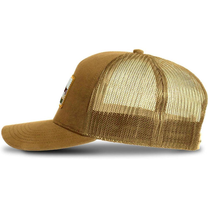 Gorra Timberland para hombre, diseño Trucker con parche de montaña, ajuste de malla y visera curva