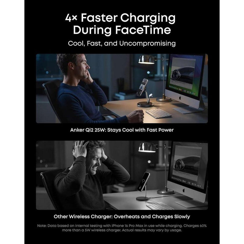 Anker Prime MagSafe: Estación de carga inalámbrica 3 en 1, certificada Qi2 para iPhone y Apple Watch con pantalla inteligente