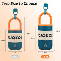 Vaso aislado de acero inoxidable BJPKPK, ideal para café, incluye tapa y asa, color azul oscuro