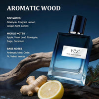 Ycz Club Perfume para hombres, fragancia esencial de larga duración con notas aromáticas amaderadas de aldehído
