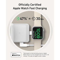 Anker MagGo Estación de Carga Inalámbrica 3 en 1 para iPhone, compatible con MagSafe, cargador plegable 15W Qi2, AirPods, Apple Watch