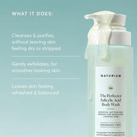 Naturium The Perfector Gel de baño con ácido salicílico y limpiador suave, ideal para purificar y suavizar la piel