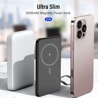 Dbasne Batería portátil: cargador inalámbrico magnético de carga rápida con USB C para iPhone Pro/Pro Max/Mini Series
