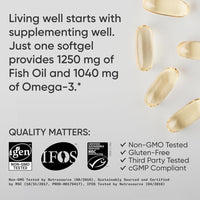 Omega-3 Aceite de Pescado Suplemento Triple Fuerza de Pollock de Alaska Libre de GMO y Soja 90 Cápsulas