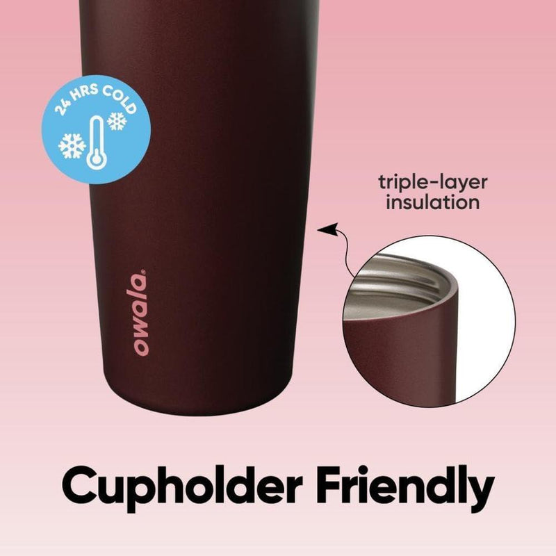 Botella de agua Owala FreeSip de acero inoxidable, con boquilla de dos vías, pajita incorporada y asa de cubo, ideal para deportes
