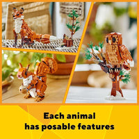 LEGO Creator 3 en 1 Animales del Bosque, construye un zorro, búho o ardilla, para niños a partir de 9 años