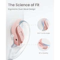 SHOKZ OpenFit Air en rosa, auriculares de oreja abierta, verdaderamente inalámbricos, resistentes al agua y seguros para uso diario