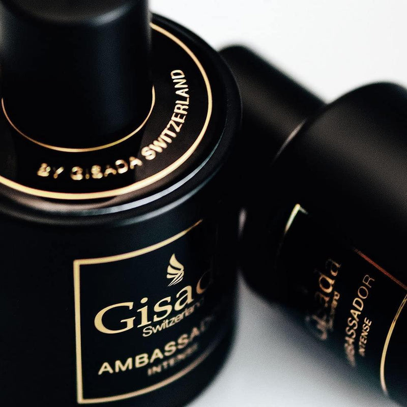 Gisada Ambassador Intense para hombres, perfume con aroma fuerte y masculino, notas cítricas y orientales hecho en Suiza