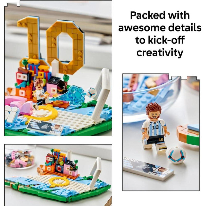 LEGO Ediciones Lionel Messi Juego de coleccionista de fútbol para niños y niñas, decoración deportiva y regalo