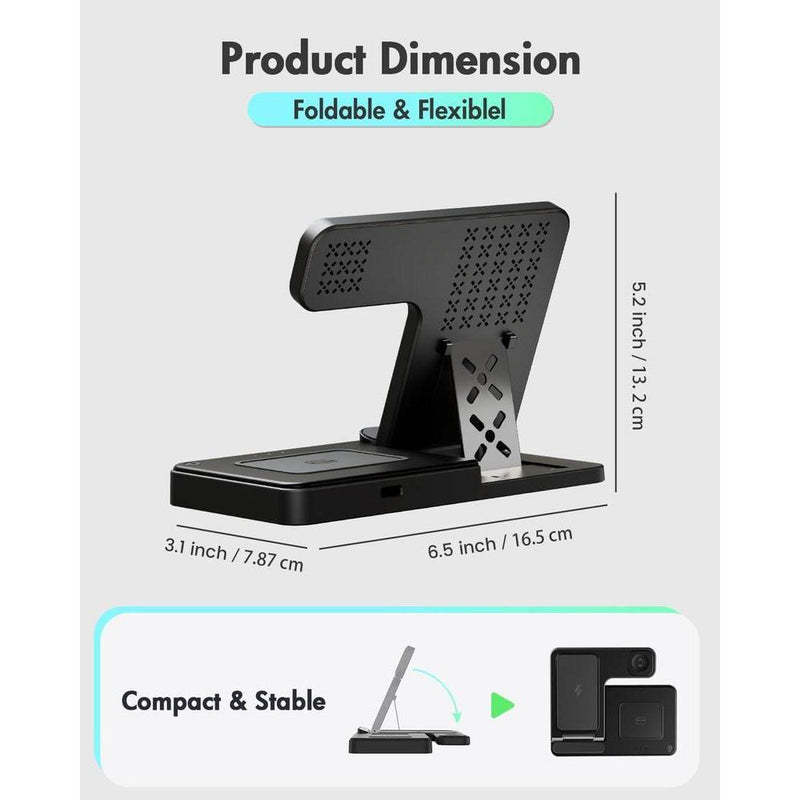 Estación de carga inalámbrica para iPhone: soporte de cargador 3 en 1 para múltiples dispositivos Apple iPhone, Watch, AirPods y Ultra Series