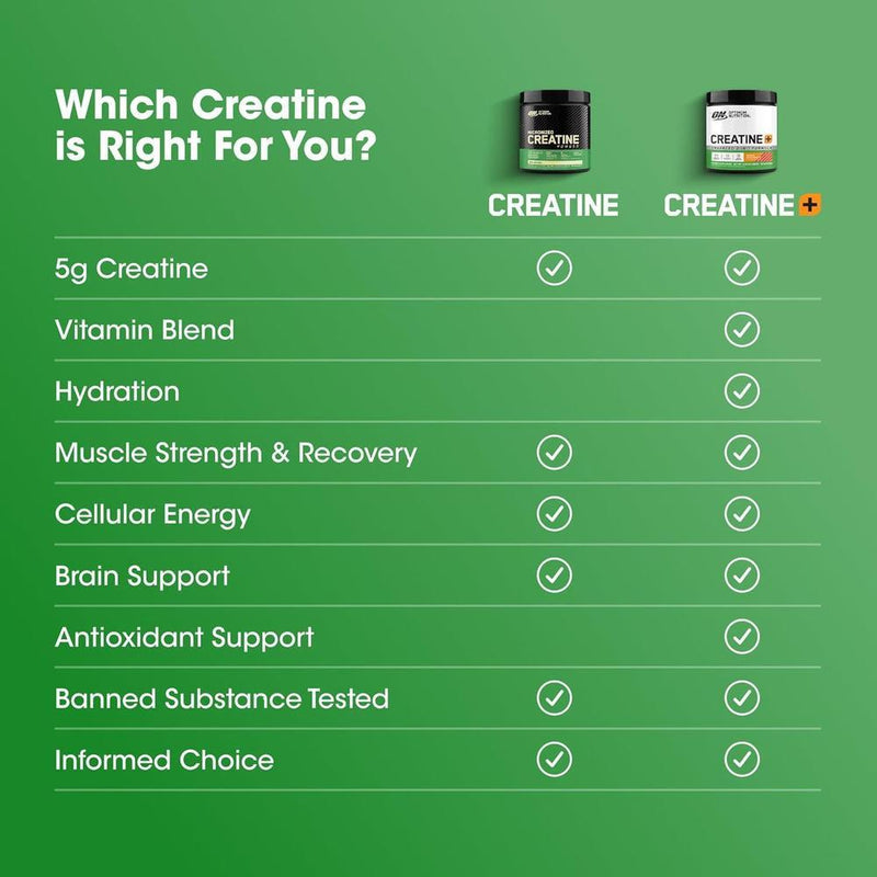 Optimum Nutrition Creatina Micronizada Monohidrato en Polvo sin Sabor, Amigable con Dieta Keto, 240 Porciones
