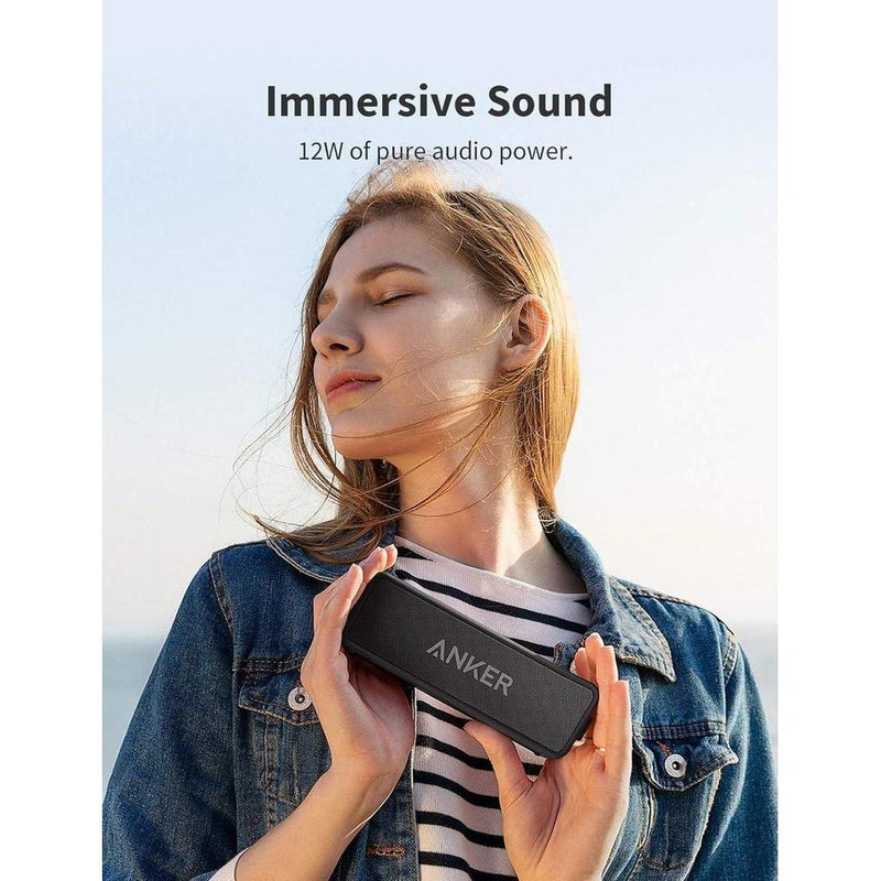 Anker Soundcore 2 Altavoz Bluetooth con sonido estéreo 12W, Bluetooth 5, Bassup, IPX7 impermeable y 24 horas de reproducción