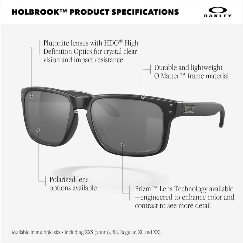 Gafas de sol Oakley Holbrook XXS para niños, diseño rectangular transparente con lentes Prizm violeta, protección UV