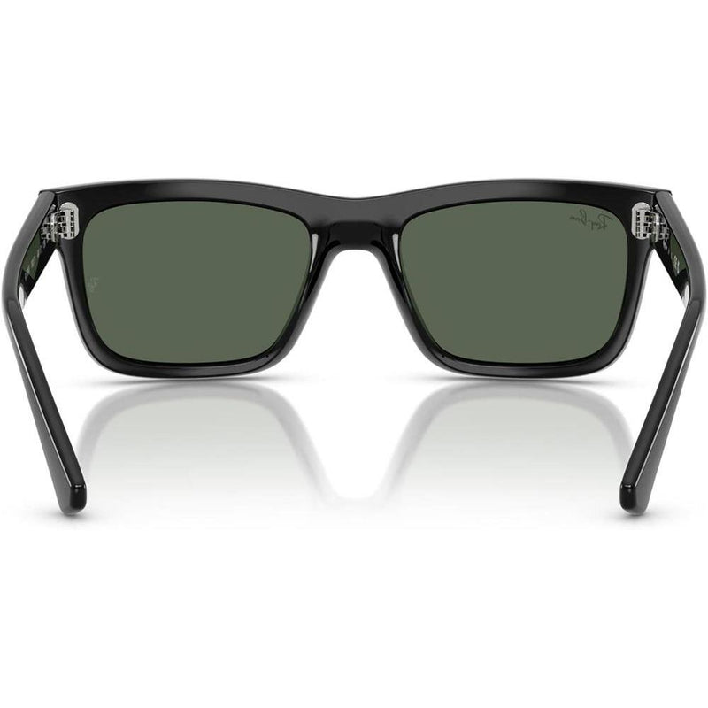 Ray-Ban Gafas de Sol Unisex con Marco Negro y Lentes Verde Oscuro, Protección UV 100%, Incluye Funda y Paño