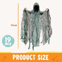 JOYIN Paquete de 4 fantasmas colgantes sin rostro para Halloween, ideal para exteriores y fiestas temáticas