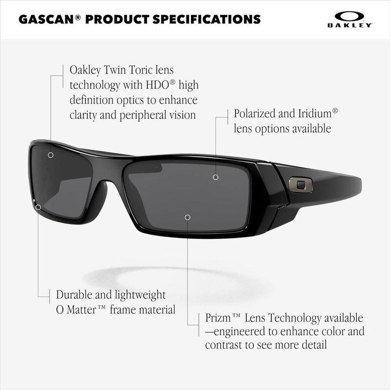 Gafas de sol rectangulares Oakley Oo9014 Gascan para hombre, diseño atrevido y protección avanzada UV
