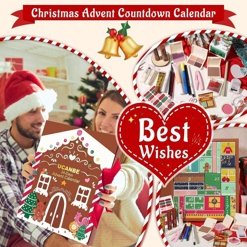 Calendario De Adviento De Maquillaje Ucanbe 2025, Set De 24 Sorpresas Navideñas