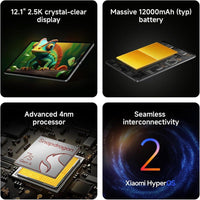 XIAOMI Redmi Pad 2 PRO WiFi, 2.5K, octa núcleo, 4 altavoces, ROM global, 12000 mAh, Bluetooth WiFi 6, 8 MP, modelo 25099RP13G