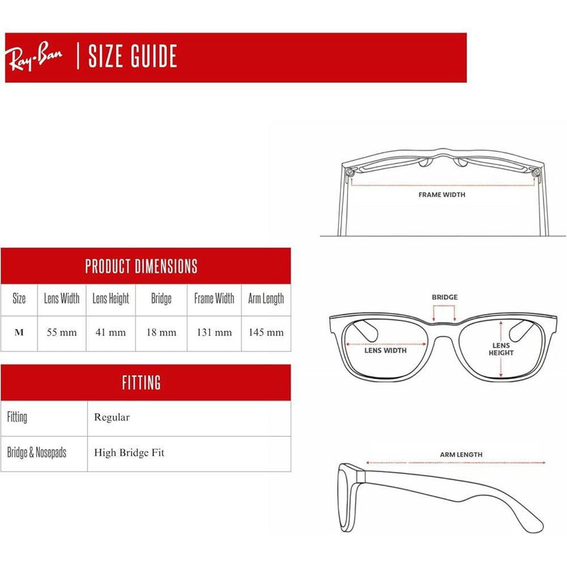 Ray-Ban RB2132 WAYFARER Lentes de sol para hombres y mujeres con kit de gafas de diseñador iWear