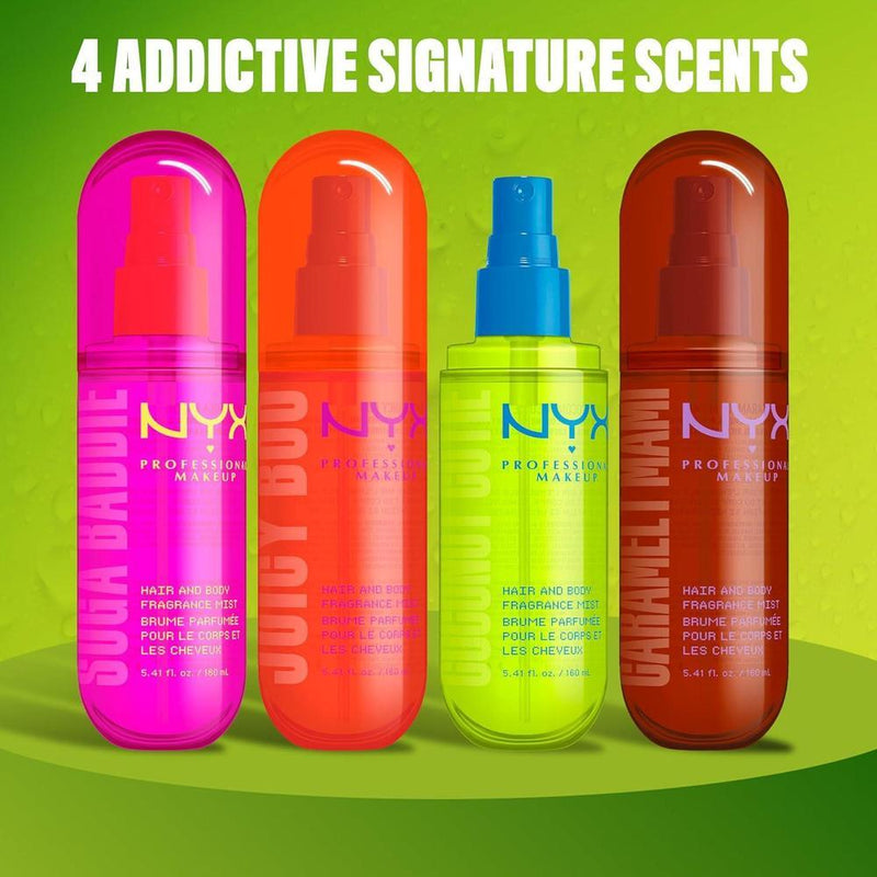 NYX PROFESSIONAL MAKEUP Juicy Boo Perfume de aceite en aerosol cítrico duradero para cabello y cuerpo, vegano, sin crueldad