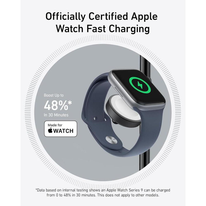 Anker MagGo Estación de Carga Inalámbrica 3 en 1 Compatible con MagSafe para iPhone, Apple Watch y AirPods, Certificación Qi2