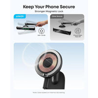 Cargador inalámbrico magnético para coche Anker, montaje ajustable 360°, 15 W Qi2 certificado con soporte de aleación para iPhone