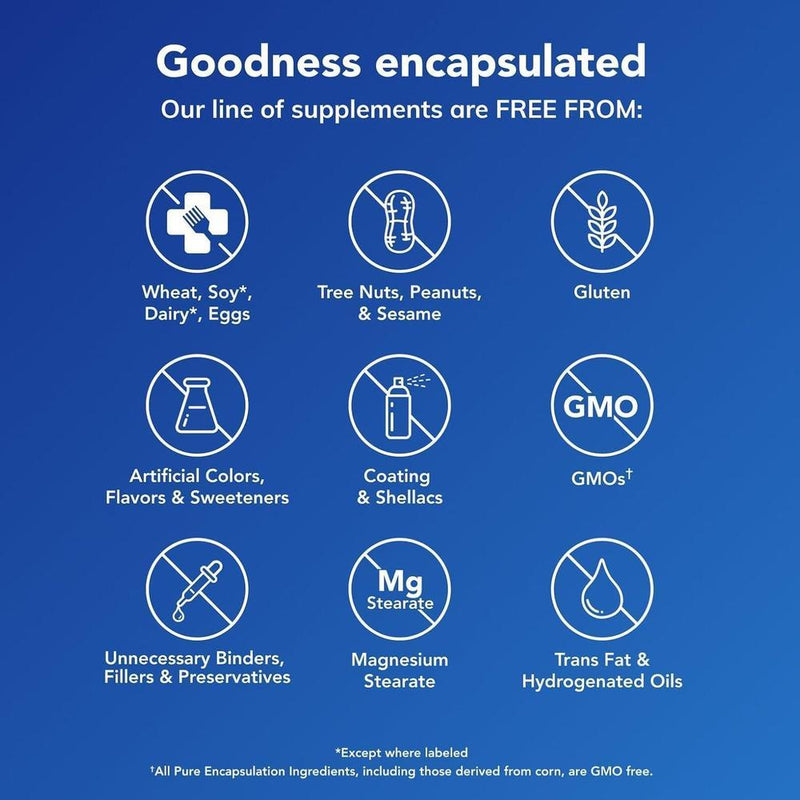 Magnesio glicinado Pure Encapsulations: soporte para relajación, salud cardíaca, músculos, nervios y metabolismo