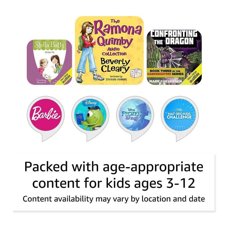 Echo Dot Kids con Alexa, modelo más reciente, diseñado para niños, incluye control parental y 1 año de Amazon Kids+