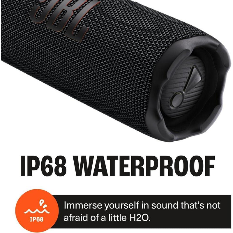 Altavoz Bluetooth JBL Flip 7 con funda protectora Divvi! para sonido potente y resistencia a agua, polvo y caídas