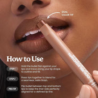 Sacheu DoubleDown Lip Definer - Labial Coreano 2 en 1 con Aceite de Aguacate y Rosa Mosqueta, Hidratante y Satinado