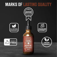 Aceite de barba para hombres con argán y jojoba Viking Revolution, suavizante, hidratante y acondicionador, aroma a sándalo