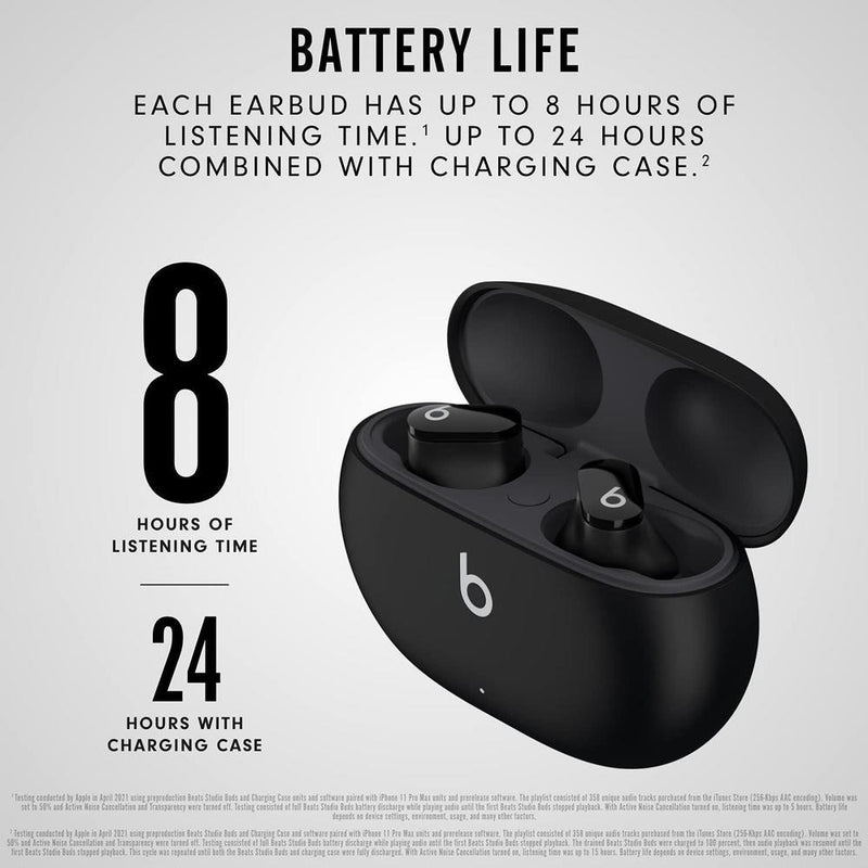Auriculares inalámbricos Beats Studio Buds con cancelación de ruido, micrófono integrado, resistentes al agua y sudor