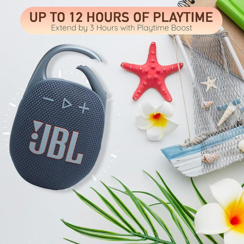 JBL Clip 5 Altavoz Bluetooth portátil IP67, batería duradera, compacto para interiores y exteriores, incluye cable USB-C