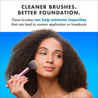 Solución limpiadora profesional de brochas de maquillaje con fragancia de vainilla azul, secado rápido y sin enjuague