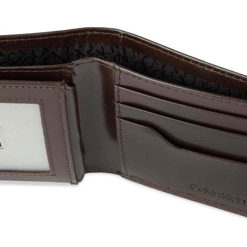 Set de carteras Calvin Klein minimalista y tarjeteros para hombre, diseño de cuero con tecnología RFID