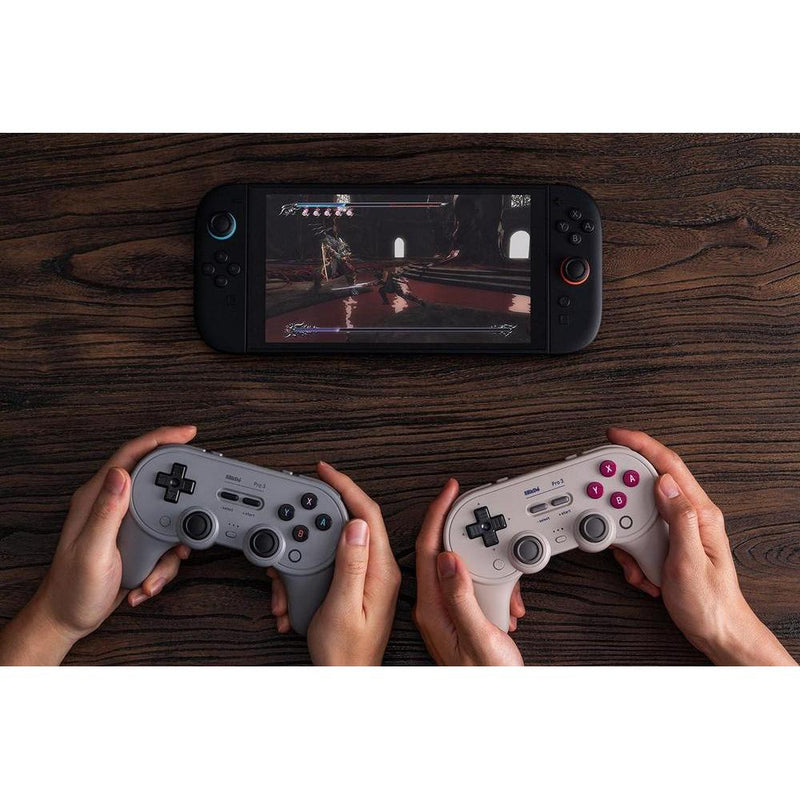 8BitDo Pro 3 Bluetooth Controller compatible con Switch, Windows, Apple y Android, con base de carga y botones intercambiables