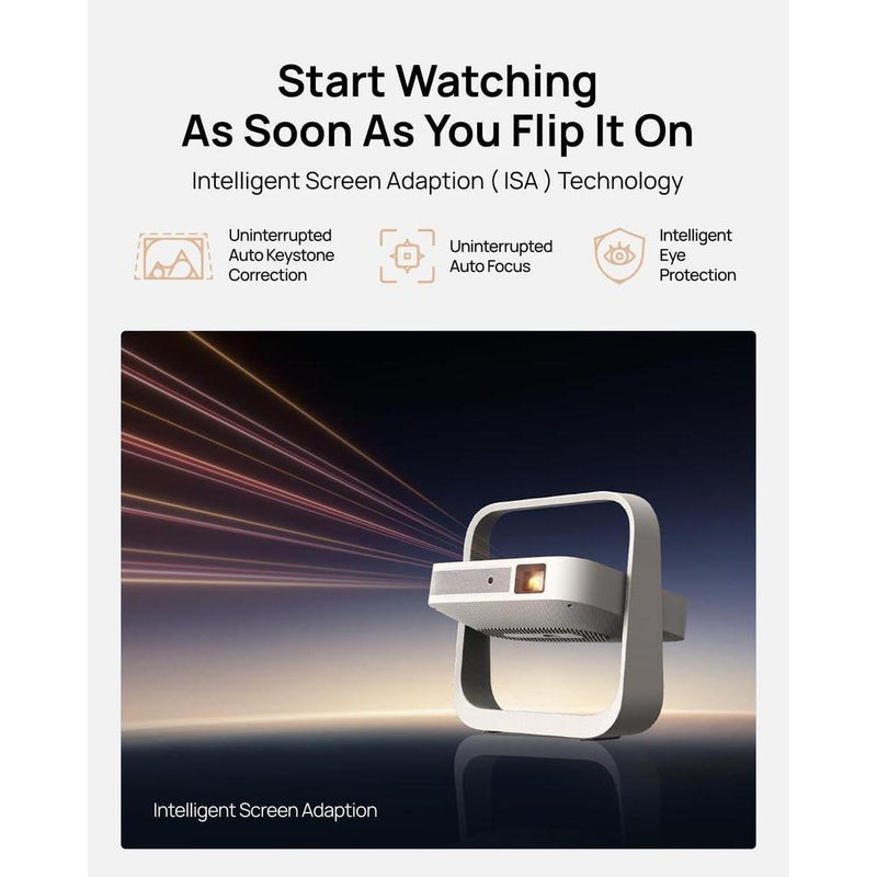 XGIMI Elfin Flip Plus Proyector portátil con Google TV, Netflix, 500 lúmenes ISO, resolución 1080P, diseño compacto