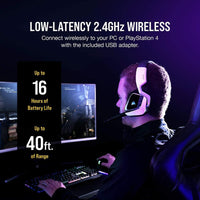 Auriculares Corsair VOID RGB ELITE Inalámbricos - Sonido 7.1, Micrófono Omnidireccional y Compatibilidad iCUE para PC, Mac, PS5, PS4