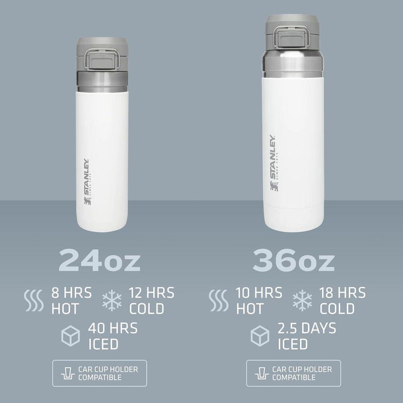 Stanley Quick Flip GO, botella de agua de acero inoxidable a prueba de fugas, diseño plegable para viajes y deportes