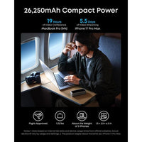 Anker Power Bank, 3 puertos, 26,250mAh, máximo 300W, carga bidireccional, TSA aprobado, control app, para MacBook iPhone