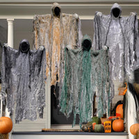JOYIN Paquete de 4 fantasmas colgantes sin rostro para Halloween, ideal para exteriores y fiestas temáticas