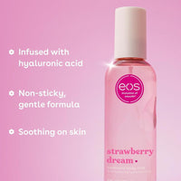 eos Spray corporal de cachemira, sueño de fresa para mujeres, con ácido hialurónico y glicerina, vegano, libre de crueldad
