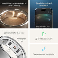 Anillo Oura 4 Plata - Monitoriza métricas de salud como sueño, actividad y más. Incluye conectividad Bluetooth y larga duración