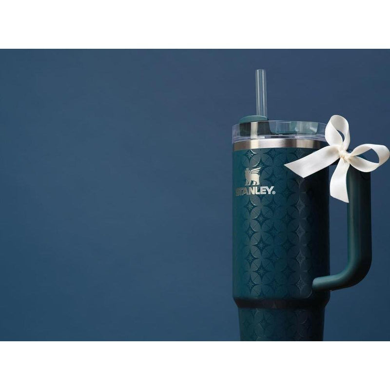 Stanley Quencher H2.0, vaso acero inoxidable con asa, pajilla, tapa giratoria FlowState, aislamiento térmico, sin BPA, azul claro